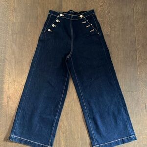 Banana republic high rise wide leg sailor dark jean 30